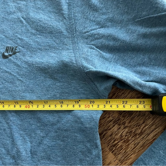 Nike Crewneck Long Sleeve Shirt Blue Logo Mens Large Henley Nice - Picture 3 of 5